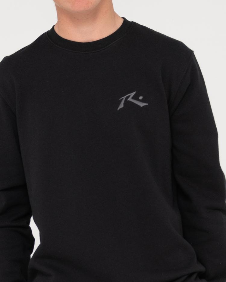 RUSTY RUSTY ONE HIT WONDER CREW FLEECE Rundhalspullover Herren - Black/Coal - 3 | SportScheck