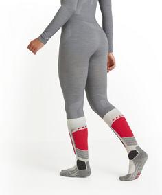 Rückansicht von Falke Wool-Tech 3/4-Tights Damen grey-heather (3757)