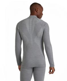 Rückansicht von Falke Wool-Tech Funktionsshirt Herren grey-heather (3757)
