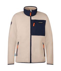 Westfjord Glymur Fleecejacke Herren Beige/Marineblau/Orange