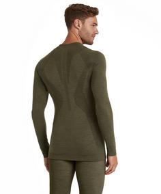 Rückansicht von Falke Langarmshirt Langarmshirt Herren olive (7830)