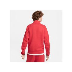 Rückansicht von Nike Tech Fleece HalfZip Sweatshirt Sweatshirt Herren rotschwarz