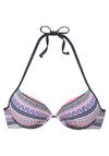 S.OLIVER Push-Up-Bikini-Top Bikini Oberteil Damen - blau-ros&eacute;-gestreift