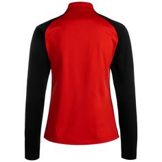Rückansicht von PUMA TeamLIGA 1/4 Zip Funktionssweatshirt Damen rot / schwarz