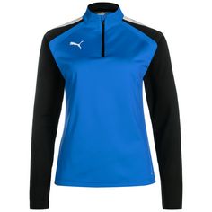 PUMA TeamLIGA 1/4 Zip Funktionssweatshirt Damen blau / schwarz