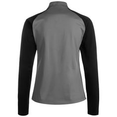 Rückansicht von PUMA TeamLIGA 1/4 Zip Funktionssweatshirt Damen grau / schwarz