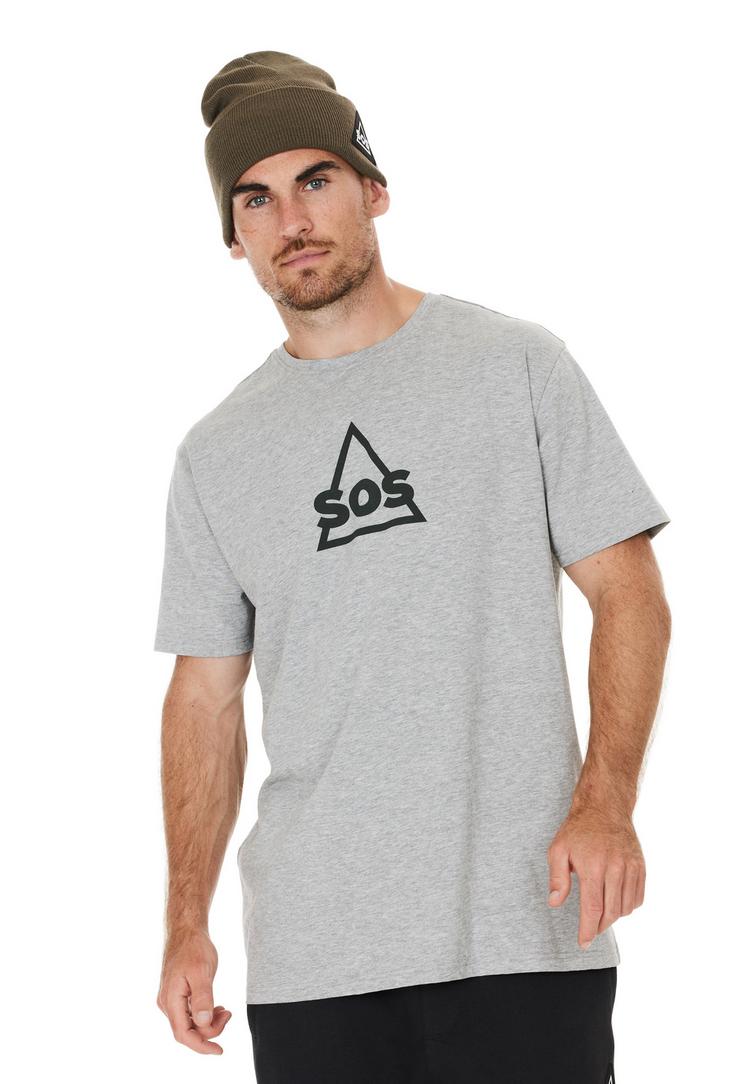 SOS SOS Kvitfjell Printshirt Herren - 1005 Light Grey Melange - 1 | SportScheck