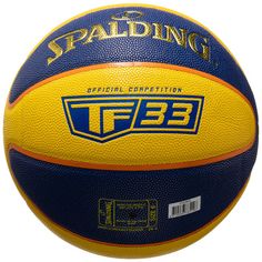 Rückansicht von SPALDING TF-33 Gold Basketball gelb / blau