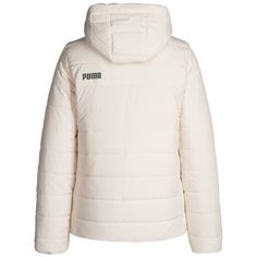 Rückansicht von PUMA Essentials Hooded Padded Outdoorjacke Damen weiß