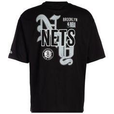 Rückansicht von New Era NBA Brooklyn Nets Team Graphic T-Shirt Herren schwarz / weiß