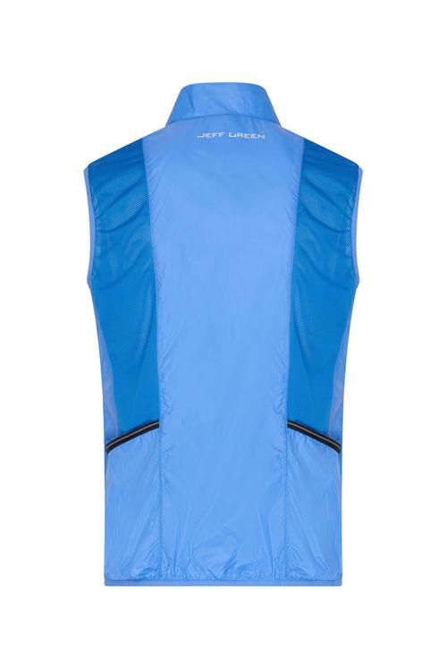 Rückansicht von Jeff Green Olly Fahrradweste Herren Blue
