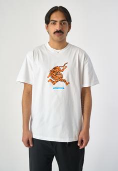 Rückansicht von Cleptomanicx Tiger Limbs Printshirt Herren White