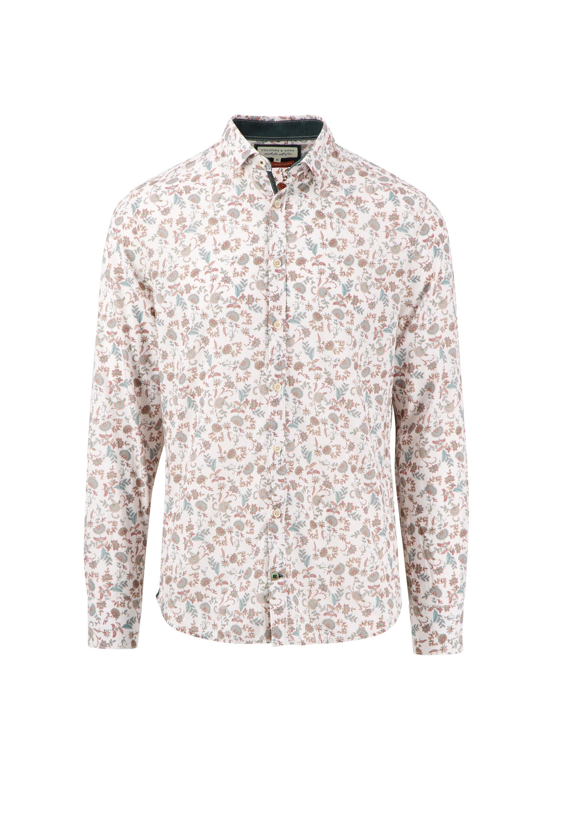 Colours & Sons Langarmhemd Herren weiss