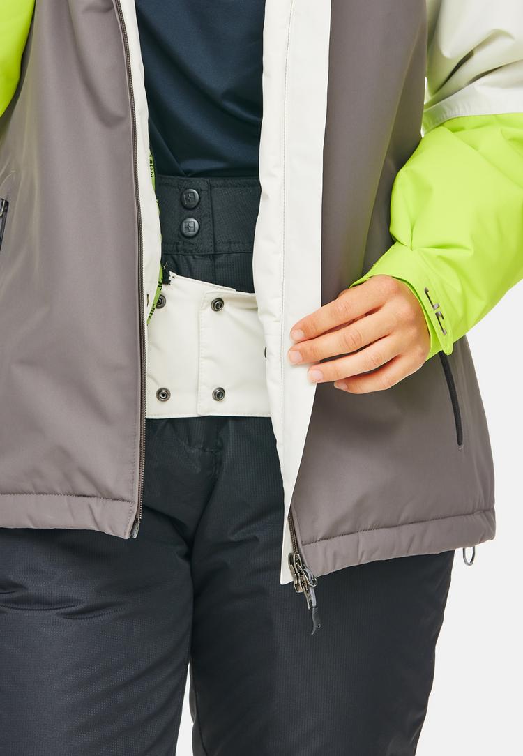Jeff Green Jeff Green Marita Skijacke Damen - Silver Birch/Dark Gull/Lime Bunch - 12 | SportScheck