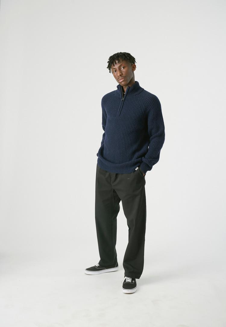 Cleptomanicx Cleptomanicx Ribber Troyer Strickpullover Herren - Dark Navy - 1 | SportScheck