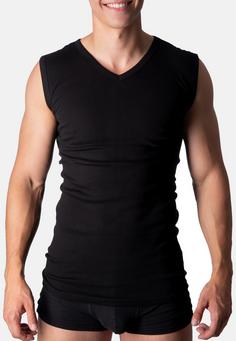 Rückansicht von Black Snake 4 Pack V-Neck Muskelshirt Classic Unterhemd Herren Schwarz