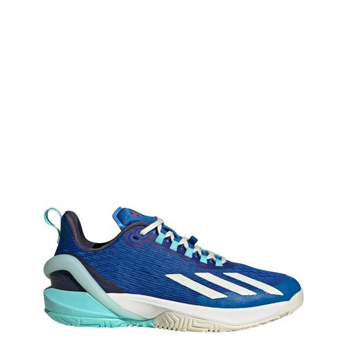 Rückansicht von adidas Adizero Cybersonic Tennisschuh Hallenschuhe Bright Royal / Off White / Flash Aqua