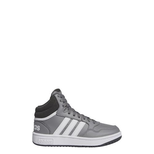 Rückansicht von adidas Hoops Mid Schuh Basketballschuhe Kinder Grey Three / Cloud White / Grey Six