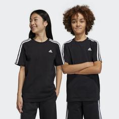 Rückansicht von adidas Essentials 3-Streifen Cotton T-Shirt T-Shirt Kinder Black / White