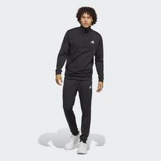 Rückansicht von adidas Small Logo Tricot Trainingsanzug Trainingsanzug Herren Black / Black