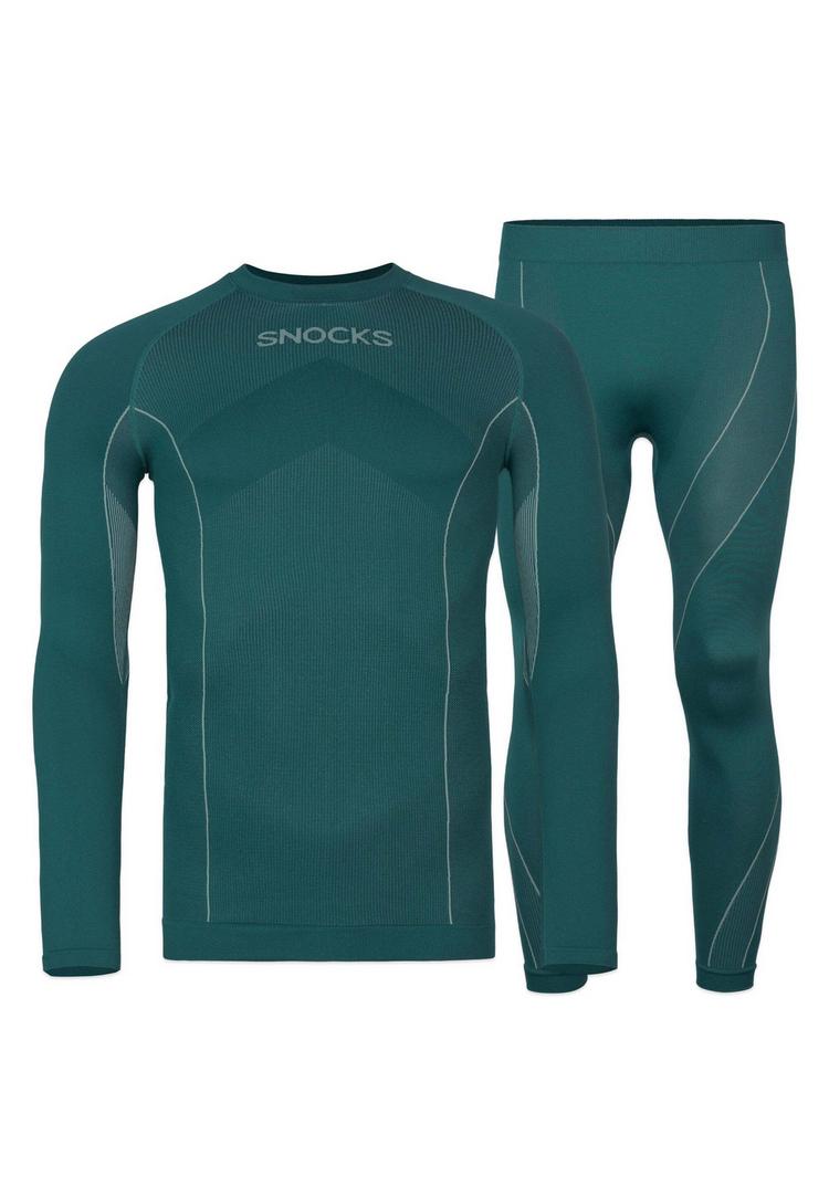 Snocks Snocks Thermounterw&auml;sche mit Daumenloch W&auml;scheset Herren - Dunkelgr&uuml;n - 0 | SportScheck