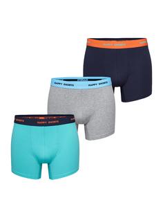 HAPPY SHORTS Retro Pants Motive Boxershorts Herren orange-grey-turquise