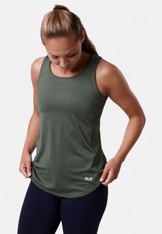 Rückansicht von CLN Athletics Leya Funktionsshirt Damen moss green