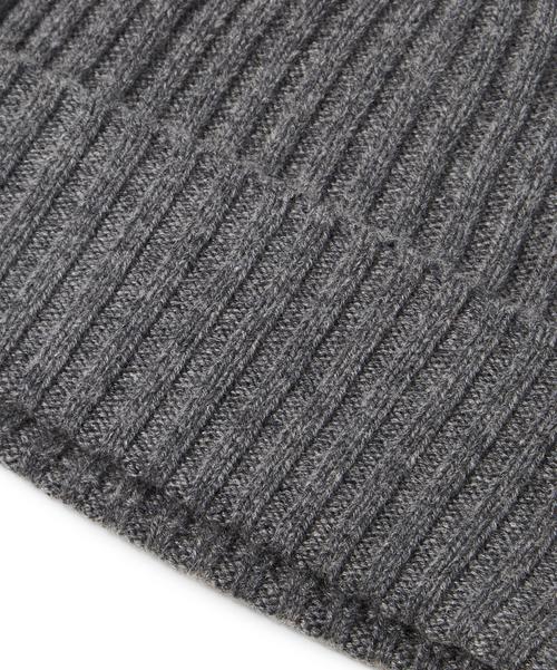 Rückansicht von Falke Pure Cashmere Ribbed Beanie Beanie dark grey -heather (3278)