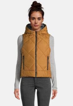 Rückansicht von Krimson Klover Vesta Hooded Reversible Vest Steppweste Damen hazel/black