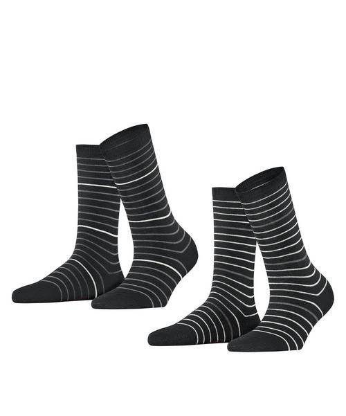 ESPRIT Fine Stripe  2-Pack Socken Damen