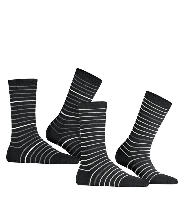 ESPRIT ESPRIT Fine Stripe  2-Pack Socken Damen - black (3000) - 0 | SportScheck