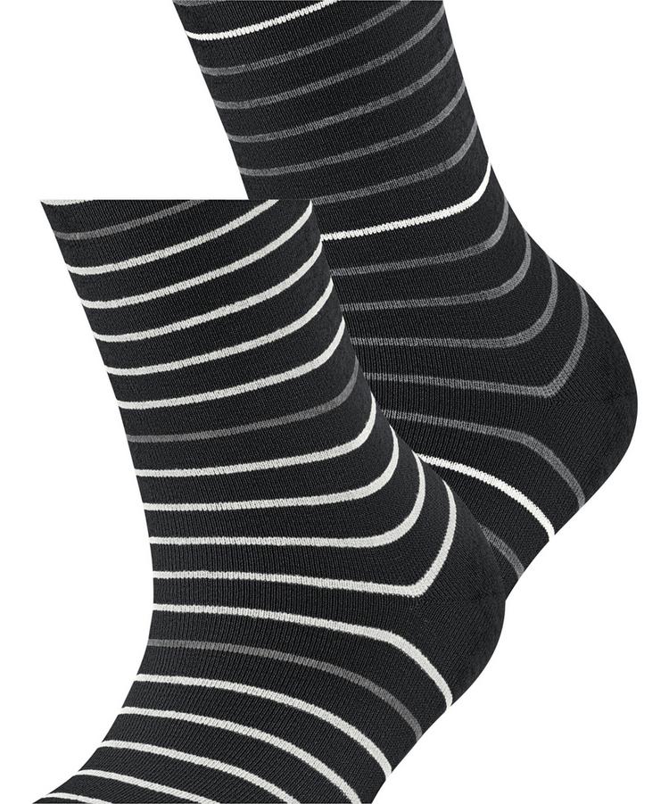 ESPRIT ESPRIT Fine Stripe  2-Pack Socken Damen - black (3000) - 1 | SportScheck