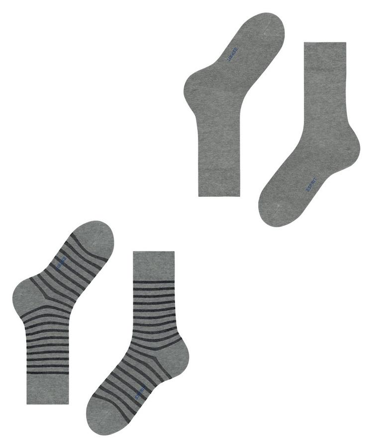 ESPRIT ESPRIT Fine Stripe  2-Pack Socken Herren - light grey (3400) - 2 | SportScheck