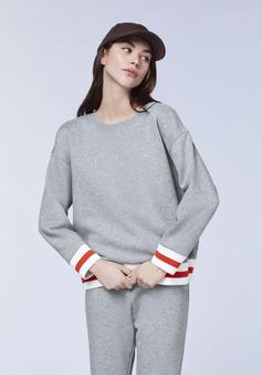 Rückansicht von Chiemsee Sweater Sweatshirt Damen 17-4402M Neutral Gray Melange