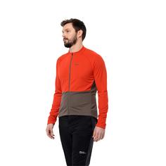 Rückansicht von Jack Wolfskin MOROBBIA FZ L/S M Funktionsshirt Herren strong red