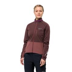 Rückansicht von Jack Wolfskin MOROBBIA JKT W Softshelljacke Damen dark maroon