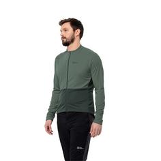 Rückansicht von Jack Wolfskin MOROBBIA FZ L/S M Funktionsshirt Herren hedge green