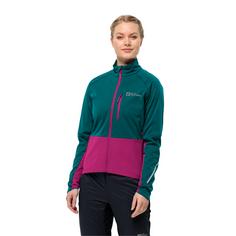 Rückansicht von Jack Wolfskin MOROBBIA JKT W Softshelljacke Damen sea green