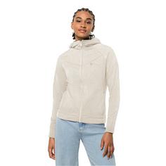 Rückansicht von Jack Wolfskin WALDSEE HOODED JKT W Fleecejacke Damen cotton white