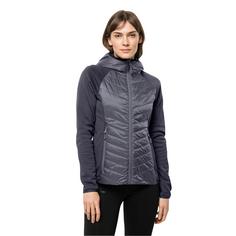 Rückansicht von Jack Wolfskin ROUTEBURN PRO HYBRID W Fleecejacke Damen dolphin