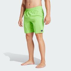 Rückansicht von adidas Solid CLX Classic-Length Badeshorts Badeshorts Herren Lucid Lime / White