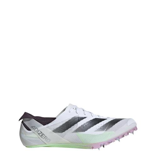 Rückansicht von adidas Adizero Finesse Leichtathletikschuh Laufschuhe Herren Cloud White / Core Black / Green Spark