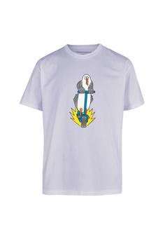 Cleptomanicx Scooter Gull Printshirt Herren Lavender