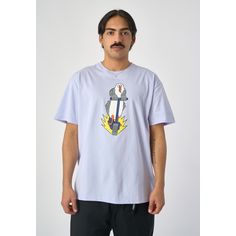 Rückansicht von Cleptomanicx Scooter Gull Printshirt Herren Lavender