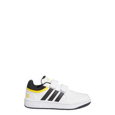 Rückansicht von adidas Hoops Schuh Sneaker Kinder Cloud White / Core Black / Bold Gold