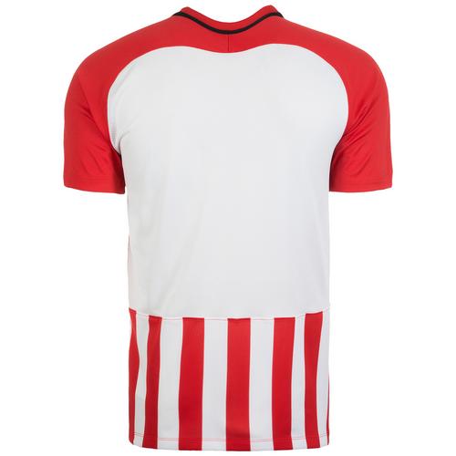 Rückansicht von Nike Striped Division III Fußballtrikot Herren rot / weiß