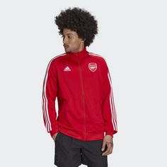 Rückansicht von adidas FC Arsenal DNA 3-Streifen Trainingsjacke Outdoorjacke Herren Scarlet
