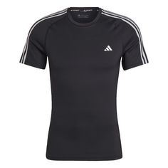 adidas Techfit 3-Streifen Training T-Shirt T-Shirt Herren Black
