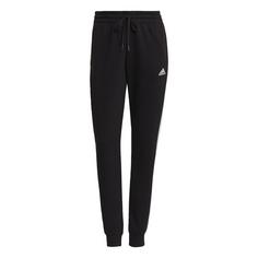 adidas Essentials Fleece 3-Streifen Hose Trainingshose Damen Black / White