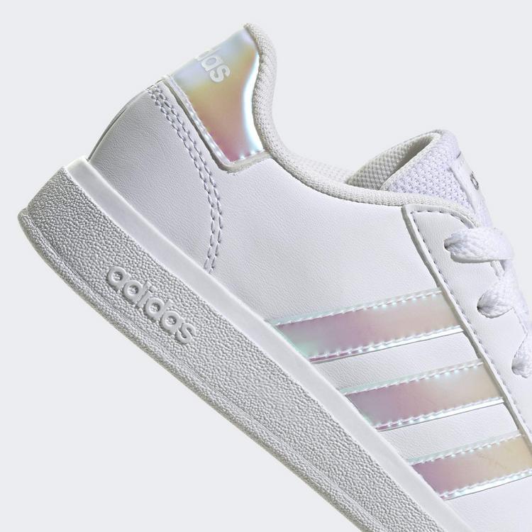 adidas adidas Grand Court Lifestyle Lace Tennisschuhe Sneaker Kinder - Cloud White / Iridescent / Cloud White - 8 | SportScheck